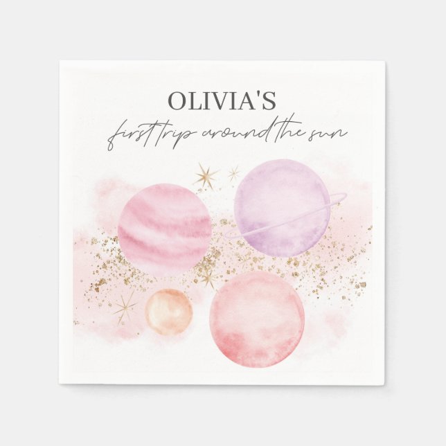 First Trip Around the Sun Paper Napkins (Front)