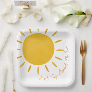 First Trip Around the Sun Paper Plate