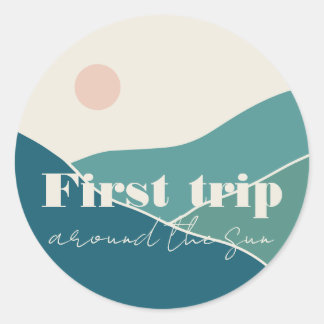 First Trip Around the Sun | Party Classic Round Sticker