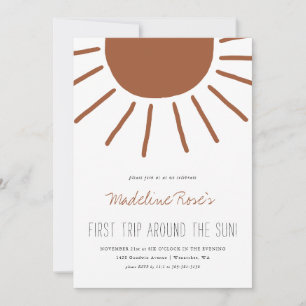 First Trip Around The Sun   Photo Birthday Invitation