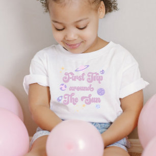 First Trip Around The Sun Space 1st Birthday Baby T-Shirt