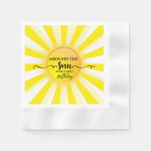 First Trip around the Sun Summer Birthday Party Napkin