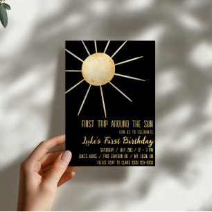 First Trip Around the Sun, Sunray 1st Birthday Invitation