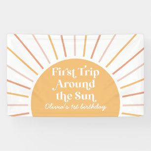 First Trip around the Sun Sunshine 1st birthday Banner