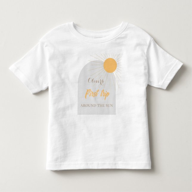 First trip around the sun sunshine boho yellow  toddler T-Shirt (Front)