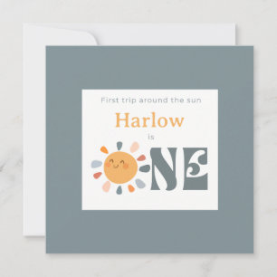 First trip around the sun thank you card