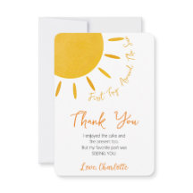 First Trip Around The Sun Thank You Card