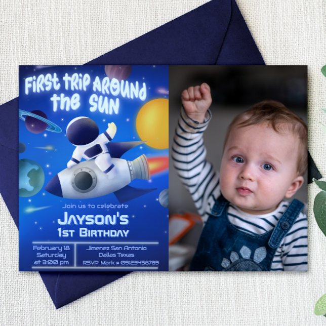 First Trip Around the Sun with Photo Invitation (First Trip Around the Sun with Photo Invitation)