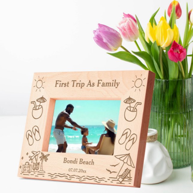First Trip As Family Beach Vacation keepsake  Etched Frames (Creator Uploaded)