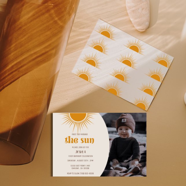 First Trip The Sun Turn 1 Birthday Invitation (Creator Uploaded)