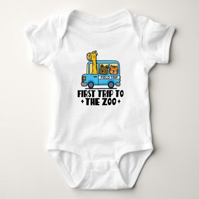 First Trip To The Zoo animals Baby Bodysuit (Front)