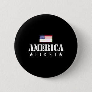 First Trump 2024 America First 6 Cm Round Badge