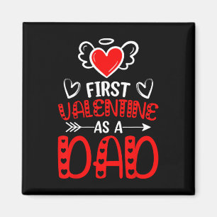 First Valentine As A Dad Heart New Father Valentin Magnet