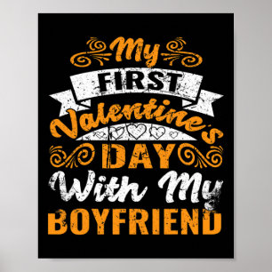 First Valentine Day With My Boyfriend Vintage Vale Poster
