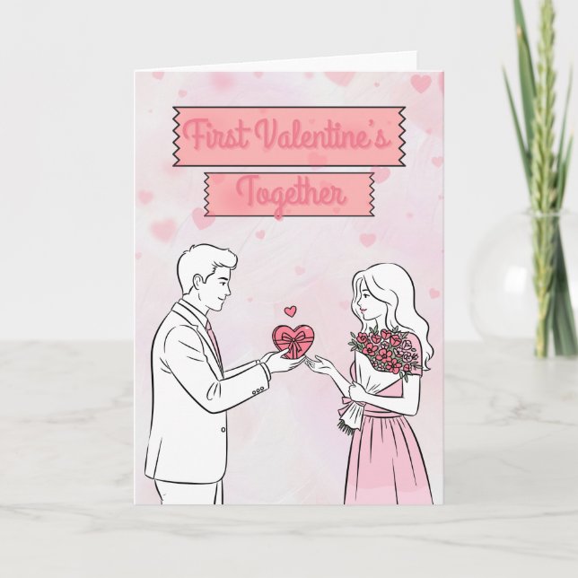 First Valentine’s Day Together Personalised Greeti Card (Front)