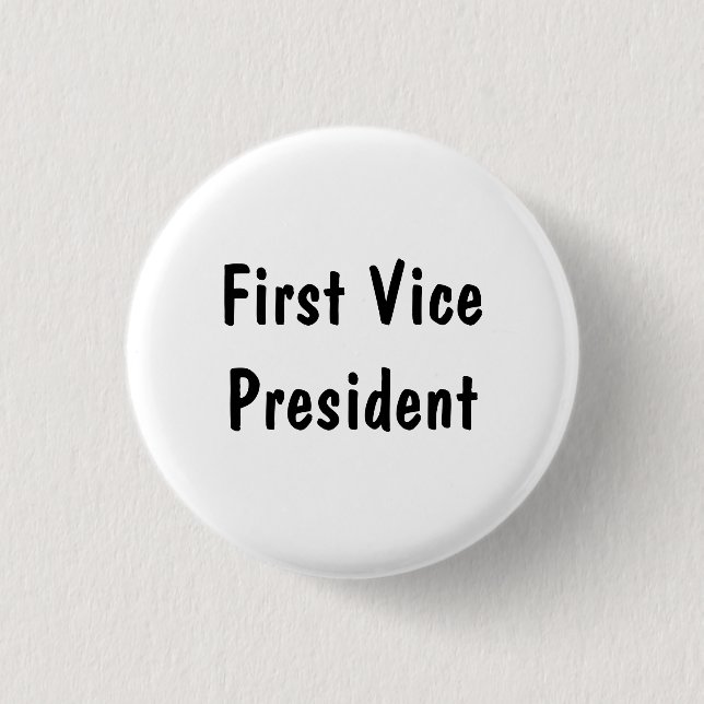 First Vice President 3 Cm Round Badge (Front)