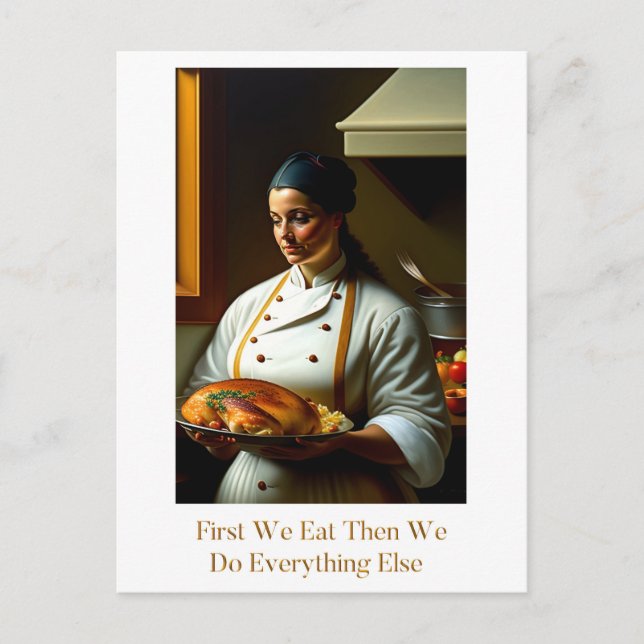 First We Eat - Postcard (Front)