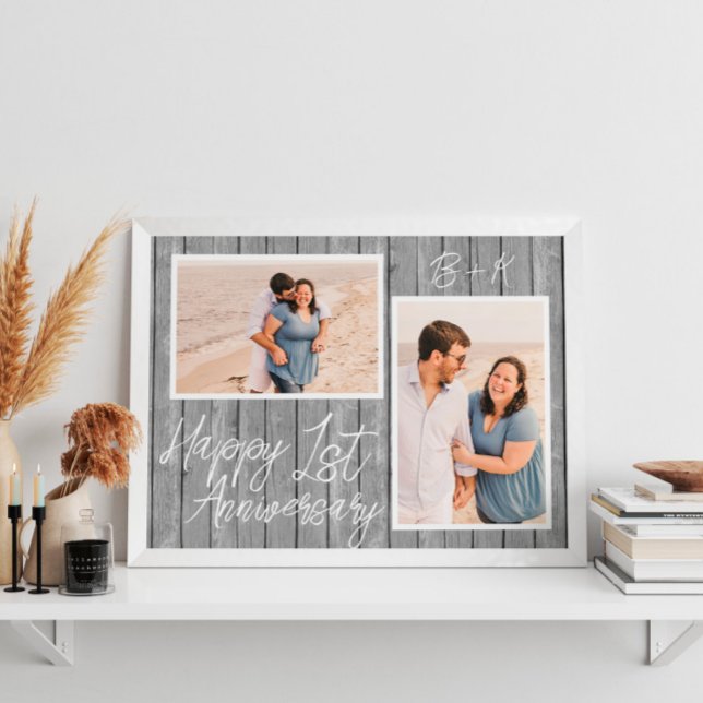 First Wedding Anniversary 2 Photo Collage Poster (First Wedding Anniversary 2 Photo Collage Poster
)