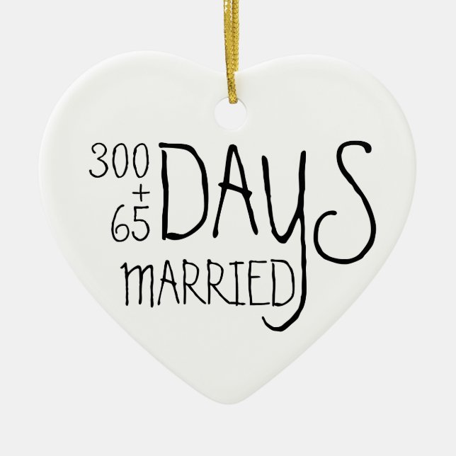 First wedding anniversary married wife husband ceramic ornament (Front)