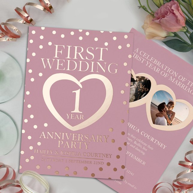First wedding anniversary party pink rose gold (Creator Uploaded)