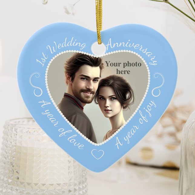 First Wedding Anniversary Photo: Light Blue Ceramic Tree Decoration (Creator Uploaded)