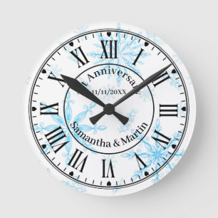 First Wedding Anniversary  Round Clock