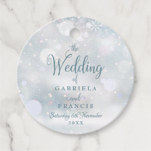First Winter Snowflakes Wedding Favour Tags