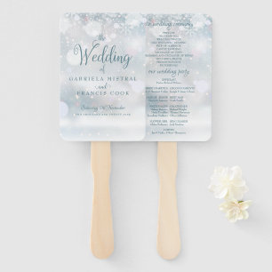 First Winter Snowflakes Wedding Program Hand Fan