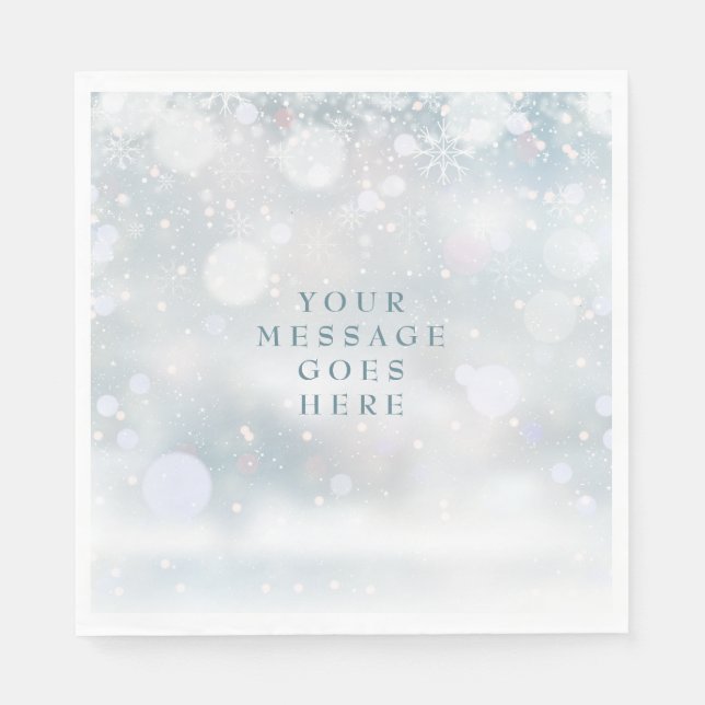 First Winter Snowflakes Your Message Wedding Napkin (Front)