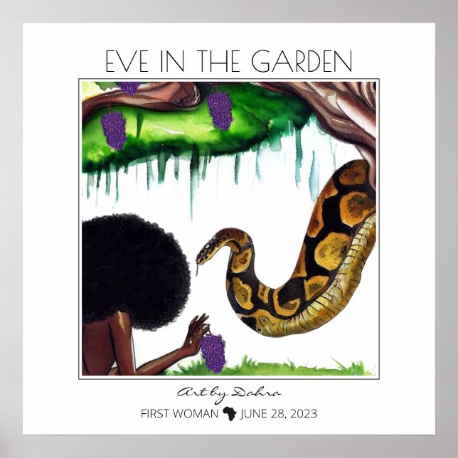 First Woman Black Eve and Snake in Garden of Eden  Poster (Front)