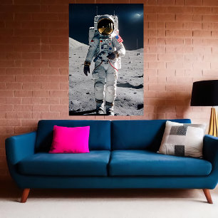First women on the moon   AI Art Poster