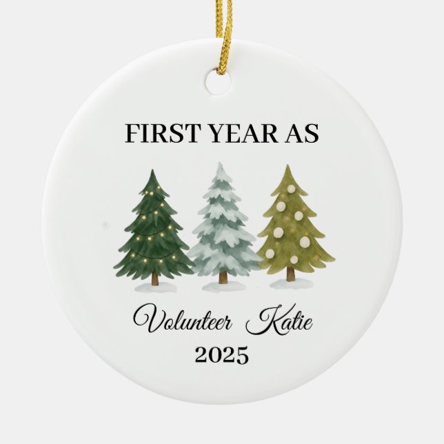 First Year as volunteer, volunteer Ornament (Front)