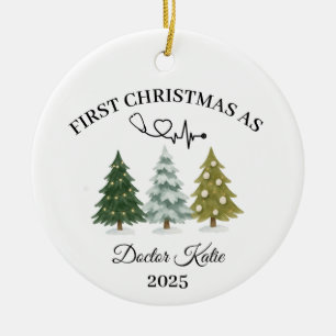 First Year Doctor Ornament, New Doctor Gift Ceramic Ornament