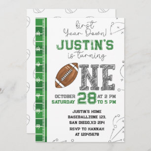 First Year Down Birthday Invitation First Year Dow