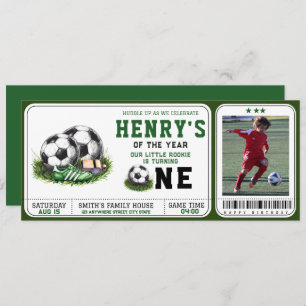 First Year Down   Football 1st Birthday Invitation