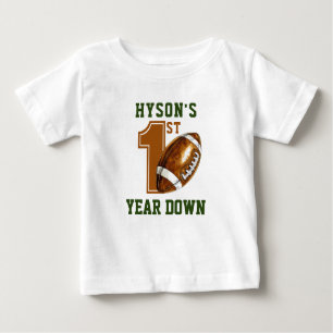 First Year Down   Football 1st Birthday Party Baby T-Shirt