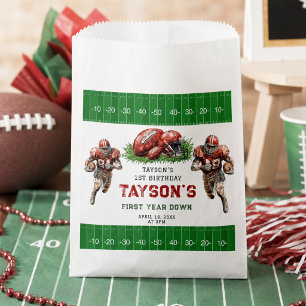First Year Down Football 1st Birthday Party Favour Bag