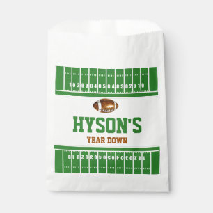 First Year Down Football 1st Birthday Party Favour Bag