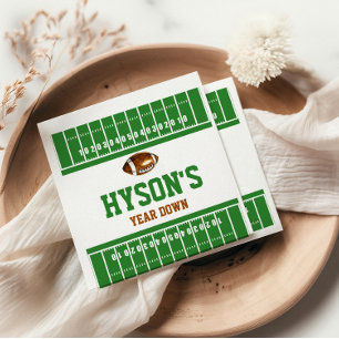 First Year Down Football 1st Birthday Party Napkin