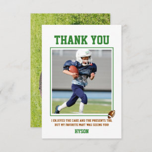 First Year Down   Football 1st Birthday Party Thank You Card