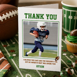 First Year Down   Football 1st Birthday Party Thank You Card