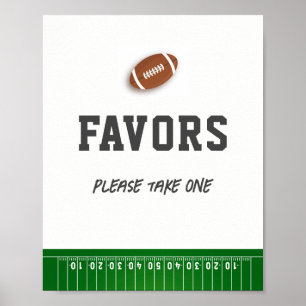 First Year Down Football Birthday Favours Sign