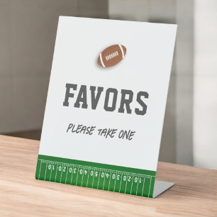 First Year Down Football Birthday Favours Sign