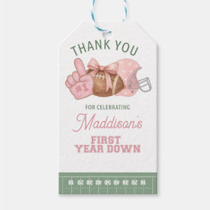 FIRST year down, Football Birthday, ONE  Gift Tags