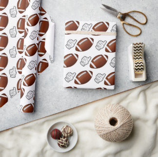 First Year Down Football Birthday  Wrapping Paper