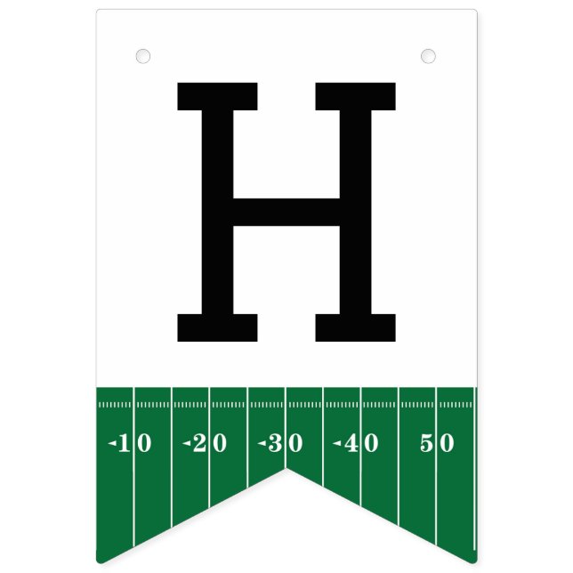 First Year Down Football Happy Birthday Banner (Second Flag)