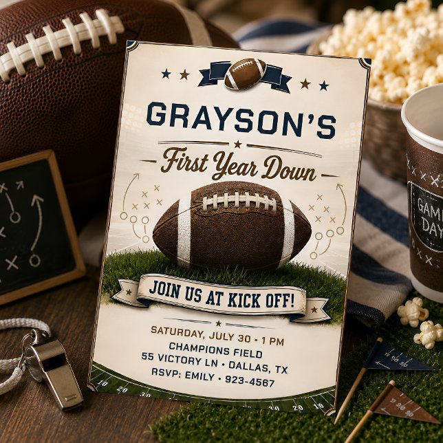 First Year Down Football Invitation (Creator Uploaded)