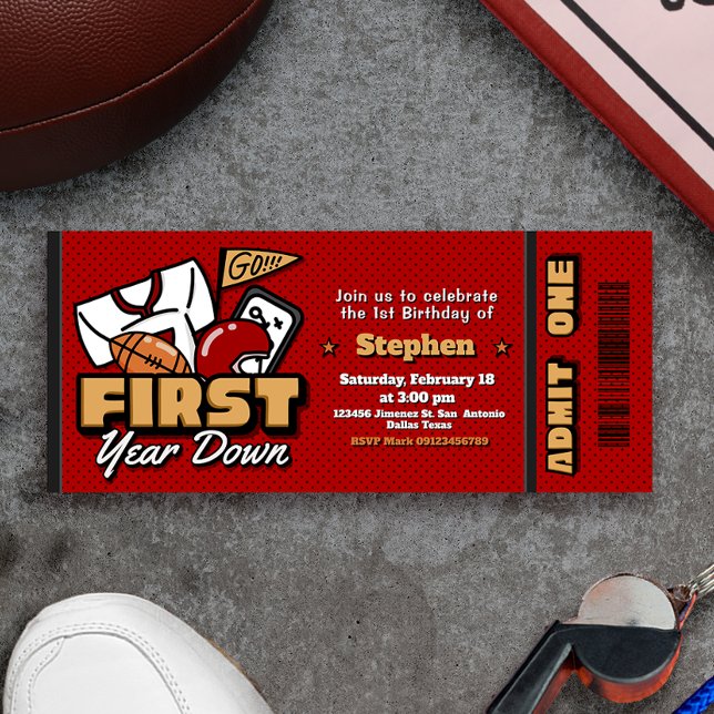 First Year Down - Football Ticket Invitation (First Year Down - Football Ticket Invitation)