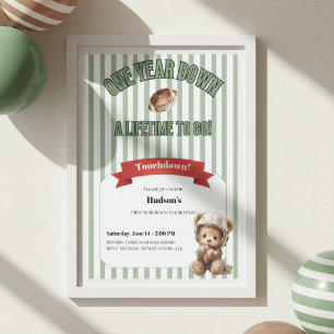 First Year Down Invitation • Football Birthday