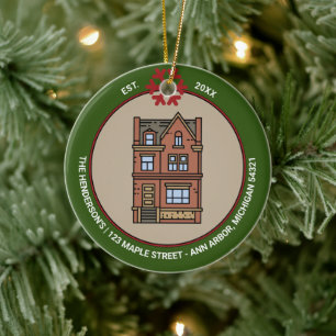 First Year Home For The Holidays Personalised Ceramic Ornament